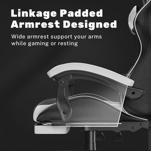 Gaming Chair with Foot-rest - Black and White