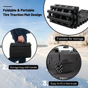 Tyre Traction Boards with Bag - Black by Costway