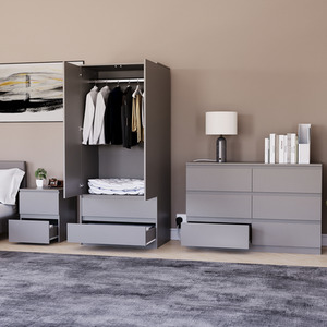 Denver Bedroom Set (2 Drawer Bedside, 6 Drawer Chest, 2 Door 2 Drawer Wardrobe) by Vida Designs