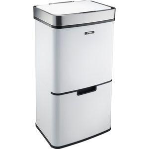 75L Recycling Sensor Bin with 3 Compartments and Food Caddy - White / Matt by Cooks Professional