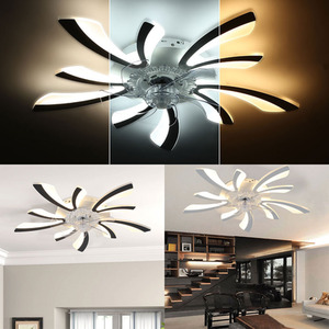 LED Ceiling Fan Light with Butterfly Wing Design - White by Livingandhome