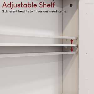 Priano 2 Door Mirrored Wall Cabinet With Shelf - White by Vida Designs