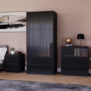 Vida Designs Glinton 3 Piece FSC Certified Bedroom Set - Black by Vida Designs