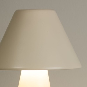 Rechargeable Cream Cone Table Lamp - Cream by Lighting Collection