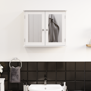 Priano 2 Door Mirrored Wall Cabinet - White by Vida Designs