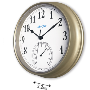 Tub Wall Clock with Thermometer - Champagne Gold by Audlee