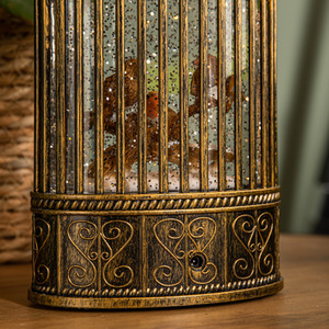 Light up Christmas Robin Scene Water Spinner with LEDs - Bronze by Samuel Alexander