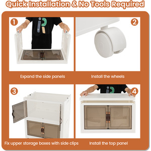 3-Tier Stackable Storage Bins - White by Costway