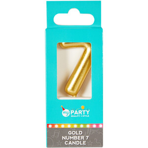 My Party Gold Number Candle - Gold / 7 by My Party