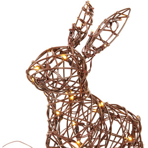Solar Rattan Effect Bunny - Brown