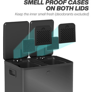 HOMCOM 20L Dual Kitchen Bin with Removable Inner Buckets by HOMCOM