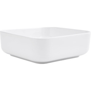 White Ceramic Square Countertop Wash Basin - White by Livingandhome
