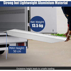 Trailer Ramp Universal Vehicle Loading Ramp with Extension Plate - Silver by Costway