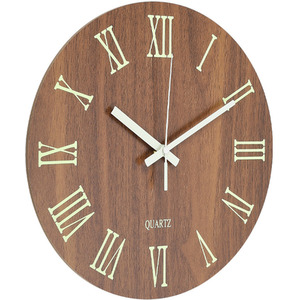 Luminous Silent Thin-Profile Wall Clock - Brown by Livingandhome