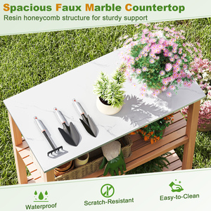 Garden Potting Work Table - Natural by Costway