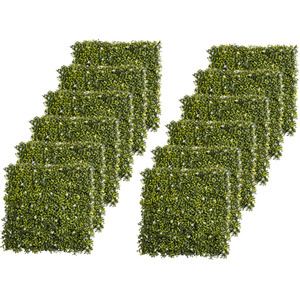 Outsunny 2PCS 50cm x 50cm Artificial Boxwood Wall - Yellow-green by Outsunny