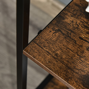 HOMCOM Storage Cabinet 3 Drawer Chest Dresser Tower with 2 Shelves - Brown and black by HOMCOM