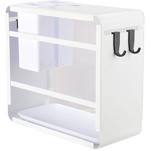 Acrylic Knife and Utensil Holder with Drain Tray - white / 11cm by Livingandhome