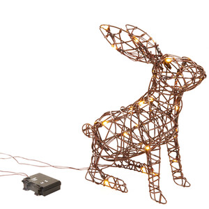 Solar Rattan Effect Bunny - Brown