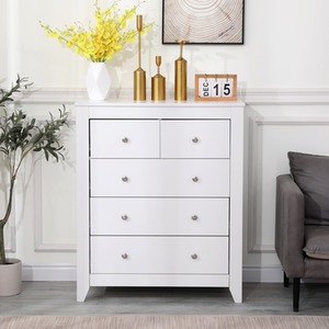 HMD White Wooden Bedroom 3 or 4 Pieces Set - White / 79cm / 40cm / Chipboard with melamine paper. / 30kg by HMD Furniture