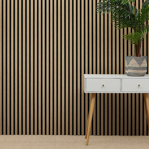 4x Wood Acoustic Slatted Wall Panels - Natural Oak by Aluxo