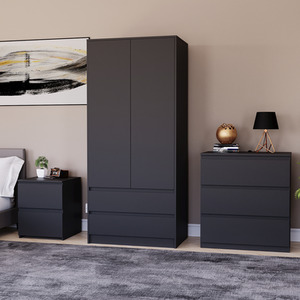 Denver Bedroom Set (2 Drawer Bedside, 3 Drawer Chest, 2 Door 2 Drawer Wardrobe) by Vida Designs