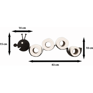 Caterpillar Toilet Roll Holder - Black