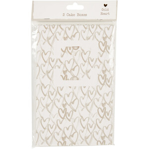 Pack of 2 Hearts Cake Boxes - Neutral
