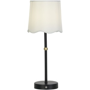 Rechargeable Black Lamp Scallop Shade - Black by Lighting Collection