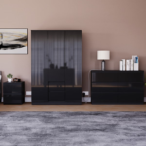 Vida Designs Glinton 3 Piece FSC Bedroom Set - Black by Vida Designs