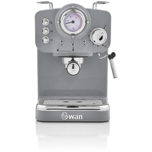 Retro Pump Espresso Coffee Machine - Retro Grey by Swan