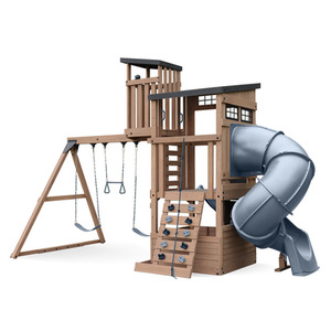 Skyline Lookout Climbing Frame - Battle Ship Grey by Yardistry