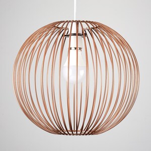 Metal Basket Style Globe Ceiling Pendant Light Shade In Copper Effect Finish - Copper by ValueLights