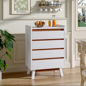 4-Tier Bedroom Chest Storage Cabinet - White / 60cm by Livingandhome