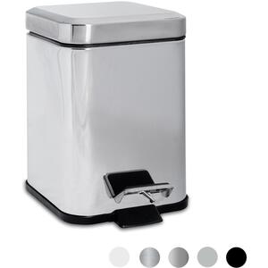 Square Stainless Steel Bathroom Pedal Bin - Chrome by Harbour Housewares