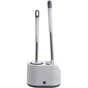 Toilet Bowl Brush Combo Set - Grey White by Livingandhome