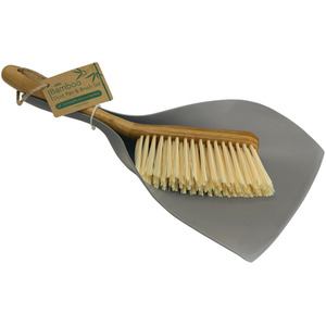 Bamboo Dustpan and Bristle Brush Set - Bamboo by JVL