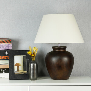 Elmsley Table Lamp - Brown and White
