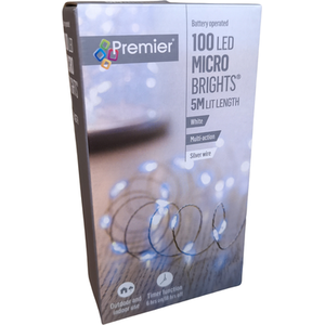 Premier 100 Cool LED Battery Operated Christmas Lights - Cool White by Samuel Alexander