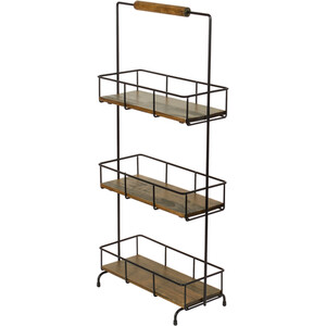 Malmo 3-Tier Shelving Stand with Handle - Black
