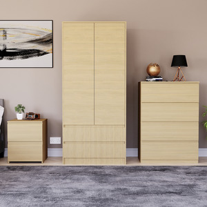 Denver Bedroom Set (2 Drawer Bedside, 4 Drawer Chest, 2 Door 2 Drawer Wardrobe) by Vida Designs