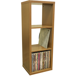 CUBE - 3 Cubby Square Display Shelves Vinyl LP Record Storage - Oak - Oak by Watsons