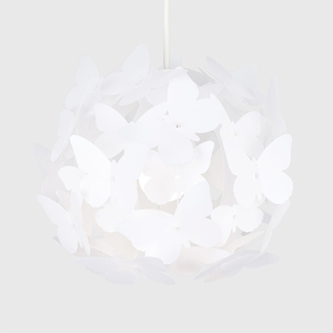 Modern White Globe Design Butterfly Ceiling Pendant Light Shade - White by ValueLights