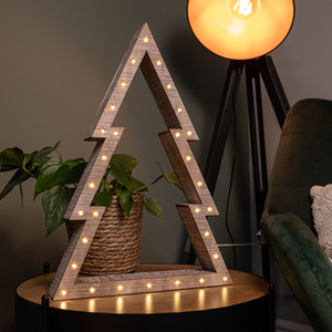 Set of 3 Battery Operated Christmas Trees with LEDs - Brown by Samuel Alexander