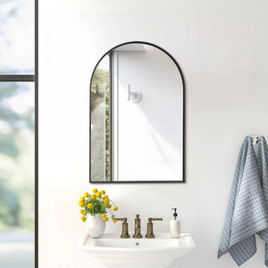 Arch-Shape Metal Framed Bathroom Wall Mirror - Black by lifeideas