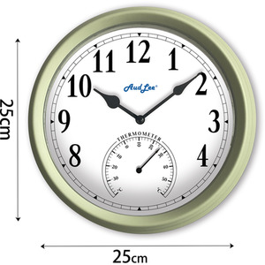 Pololio Wall Clock with Thermometer - Pastel Green by Audlee