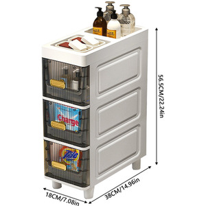 Floor Storage Cabinet with Display Top - Grey by Livingandhome