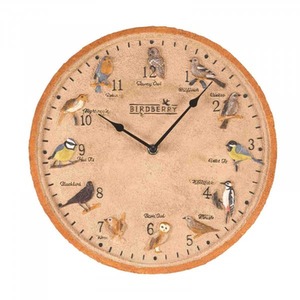 Bird Garden Wall Clock - Cream & Orange by Garden Mile