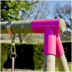 Wooden Swing Set with Slide by Rebo