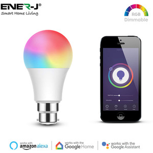 Smart Wi-Fi GLS LED Lamp B22, 9W, RGBWWW, Dimmable - Neutral by EnerJ Smart